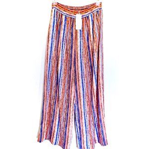LIVING DOLL-Multi-Color Striped Palazzo Pants